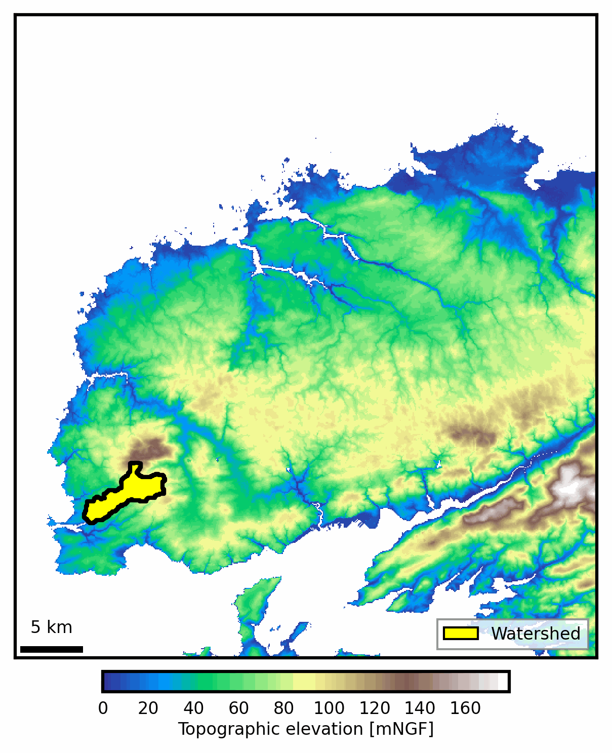 Local watershed overview result for the overview workflow